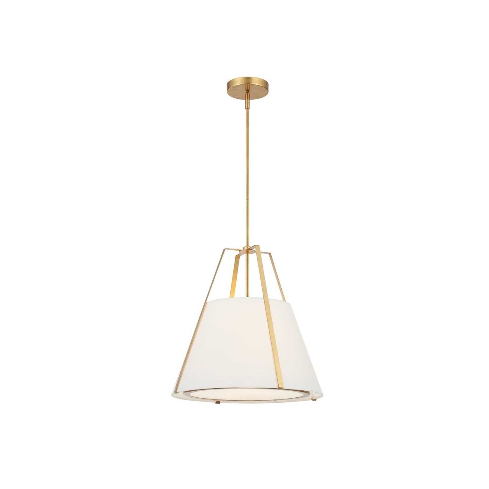 Madison 3 Light Pendant in Antique Gold & White gallery detail image