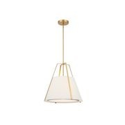 Madison 3 Light Pendant in Antique Gold & White gallery detail image