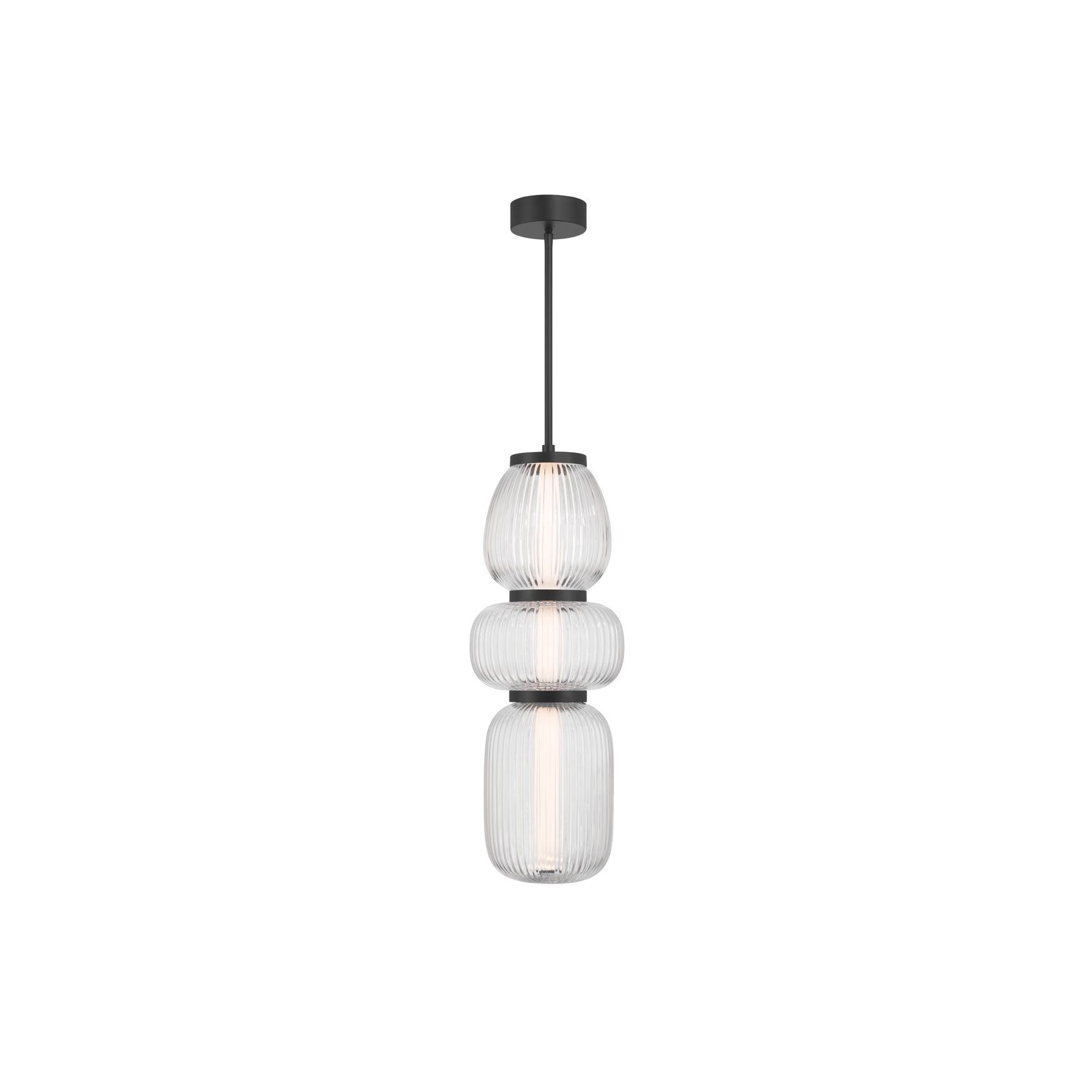 Layla 1 Light Mini Glass Pendant - Large in Matte Black gallery detail image