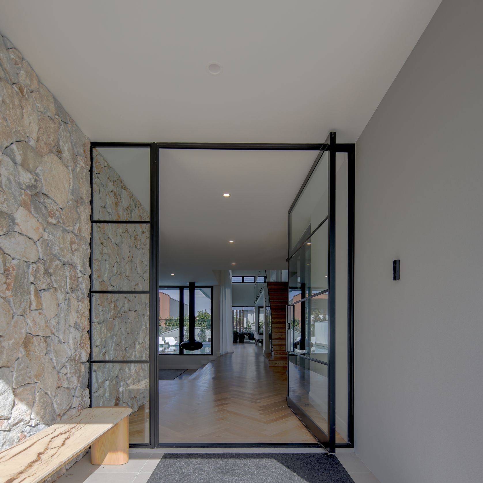 Steel Frame Glass Pivot Doors - Galvanised FPS50 gallery detail image