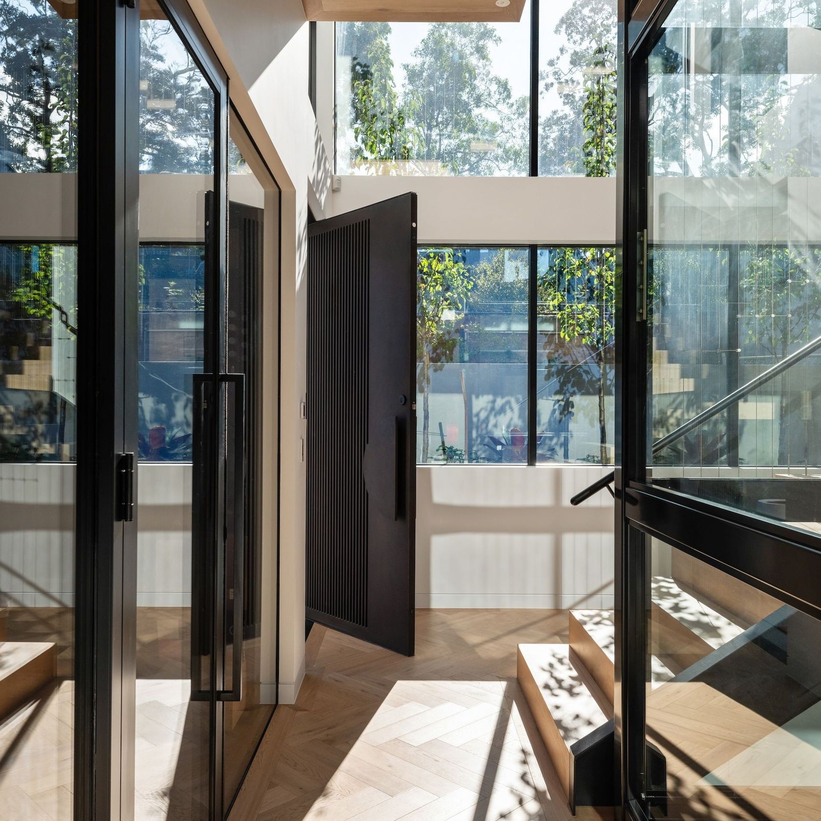 Iron Batten Pivot Entry Doors - Galvanised FWA50 gallery detail image