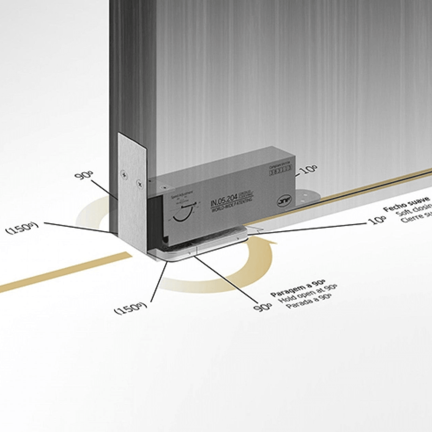 IN.05.204 Hydraulic Pivot for Wooden Doors gallery detail image