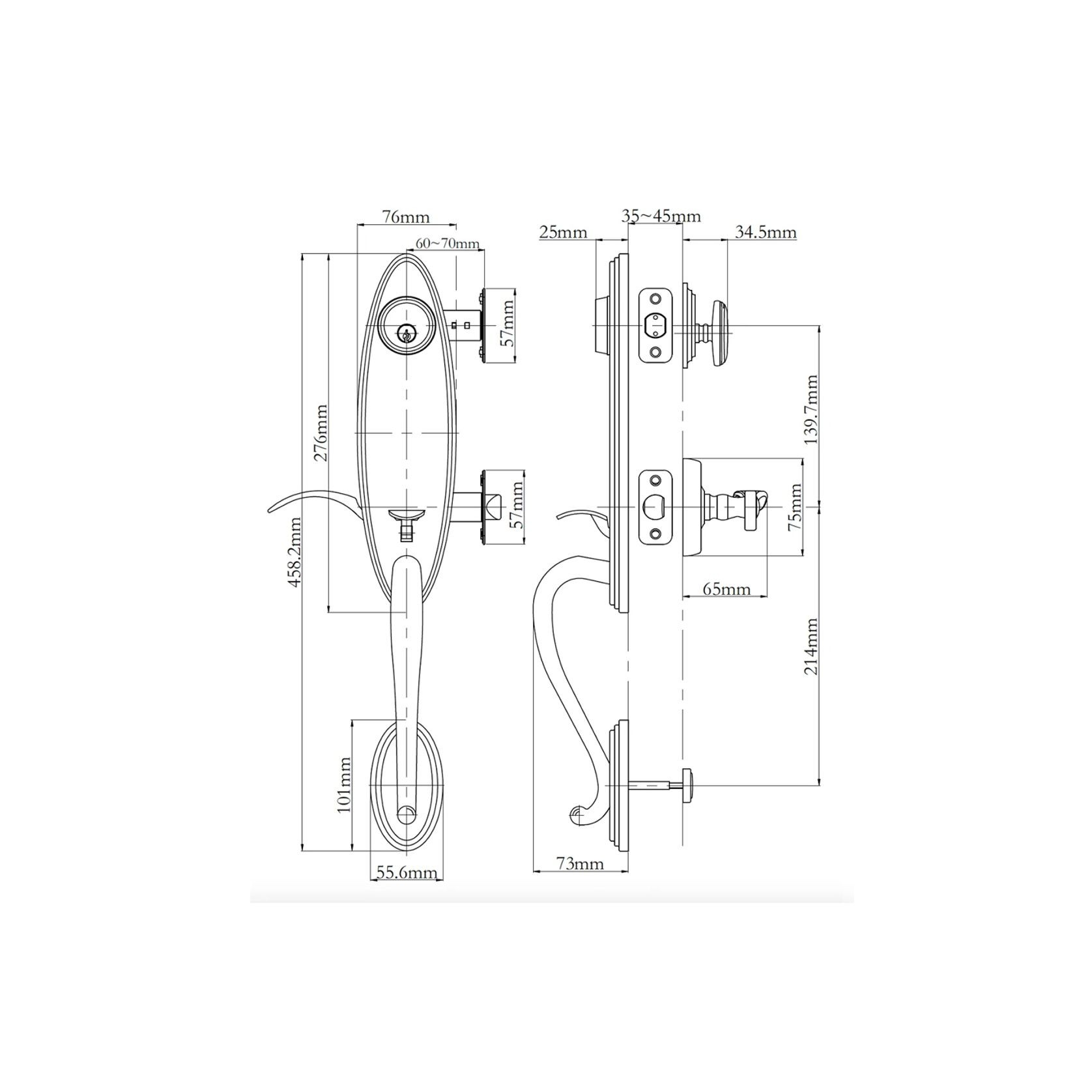 N2lok Loire Single Cylinder Entry Set Polished Chrome gallery detail image