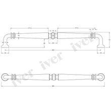 Iver Sarlat Door Pull Handle Distressed Nickel 487mm x 72mm 9387 gallery detail image