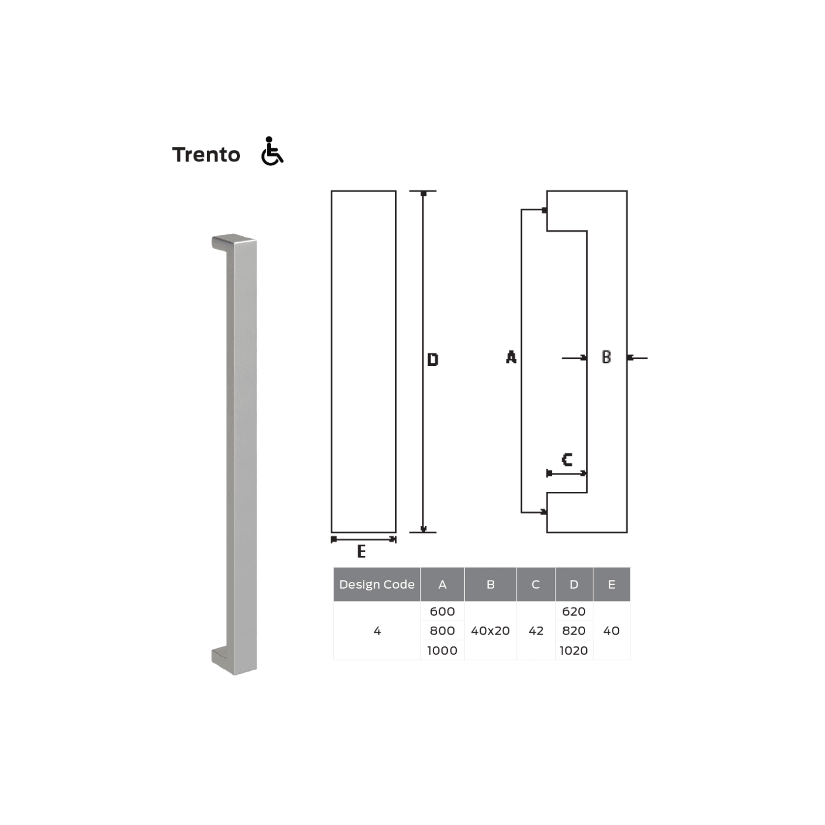 Schlage Trento Pull Handle gallery detail image