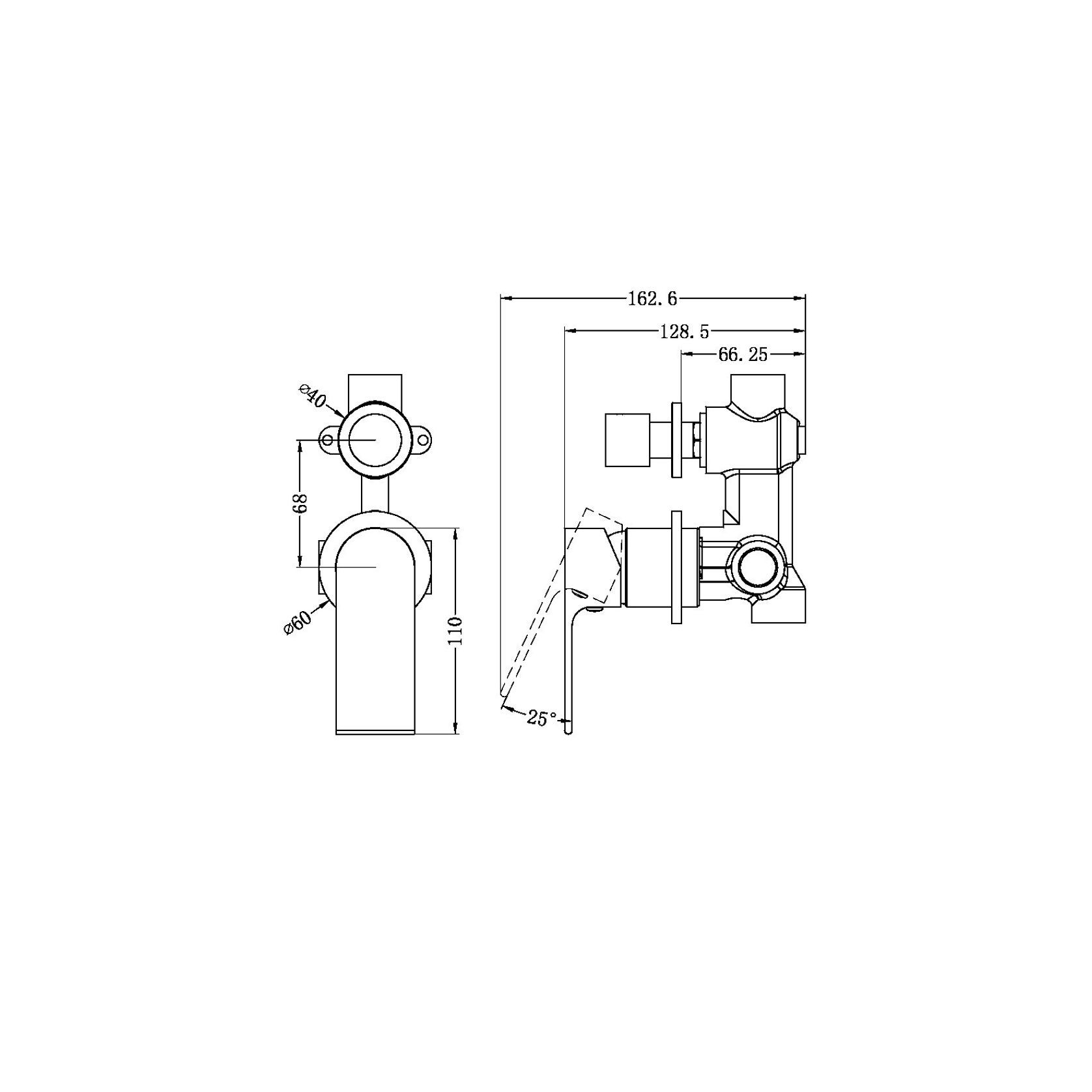 Bianca Shower Mixer & Divertor Back Plate | Matte Black gallery detail image