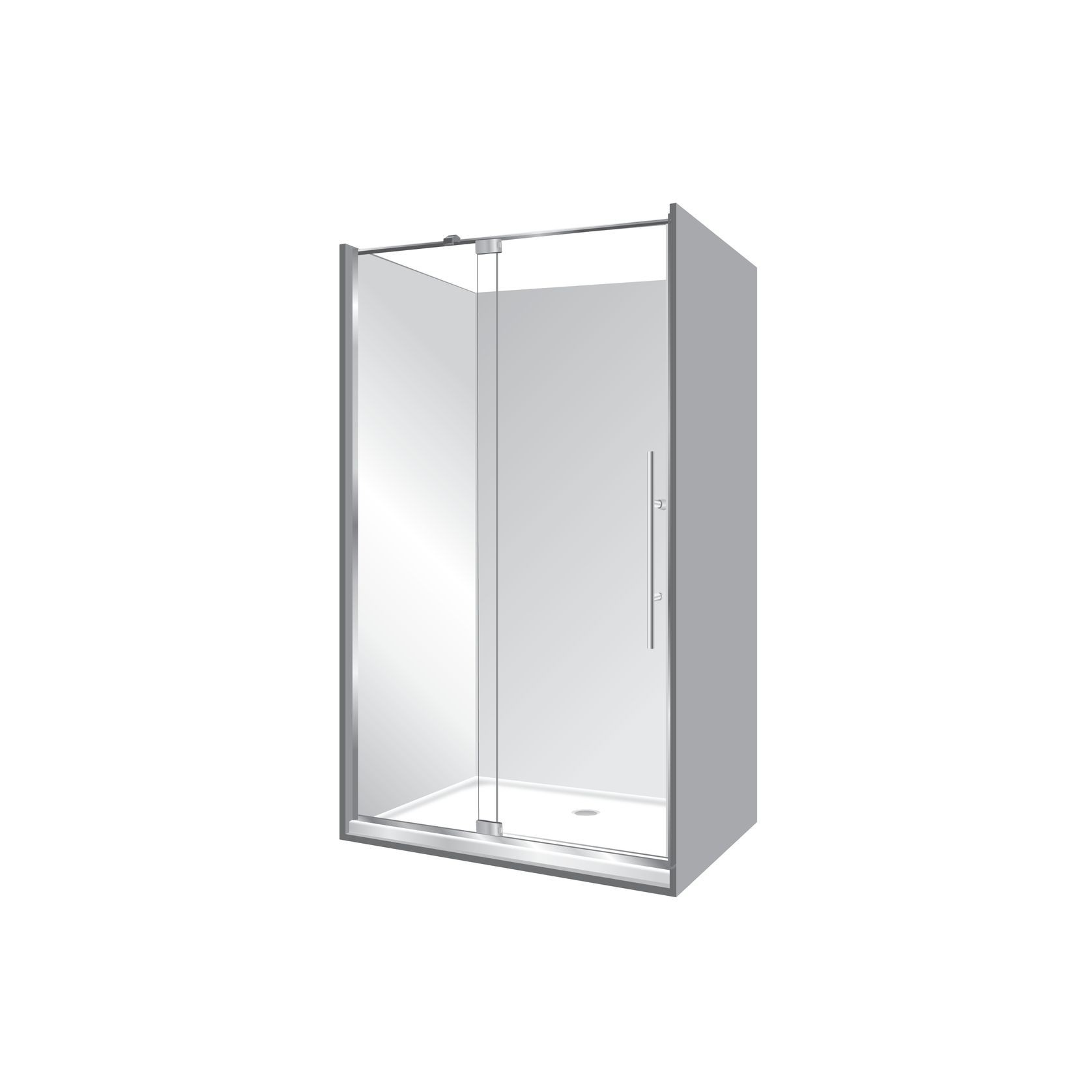 Adjustable Frameless Pivot Alcove 900x1200x900 gallery detail image