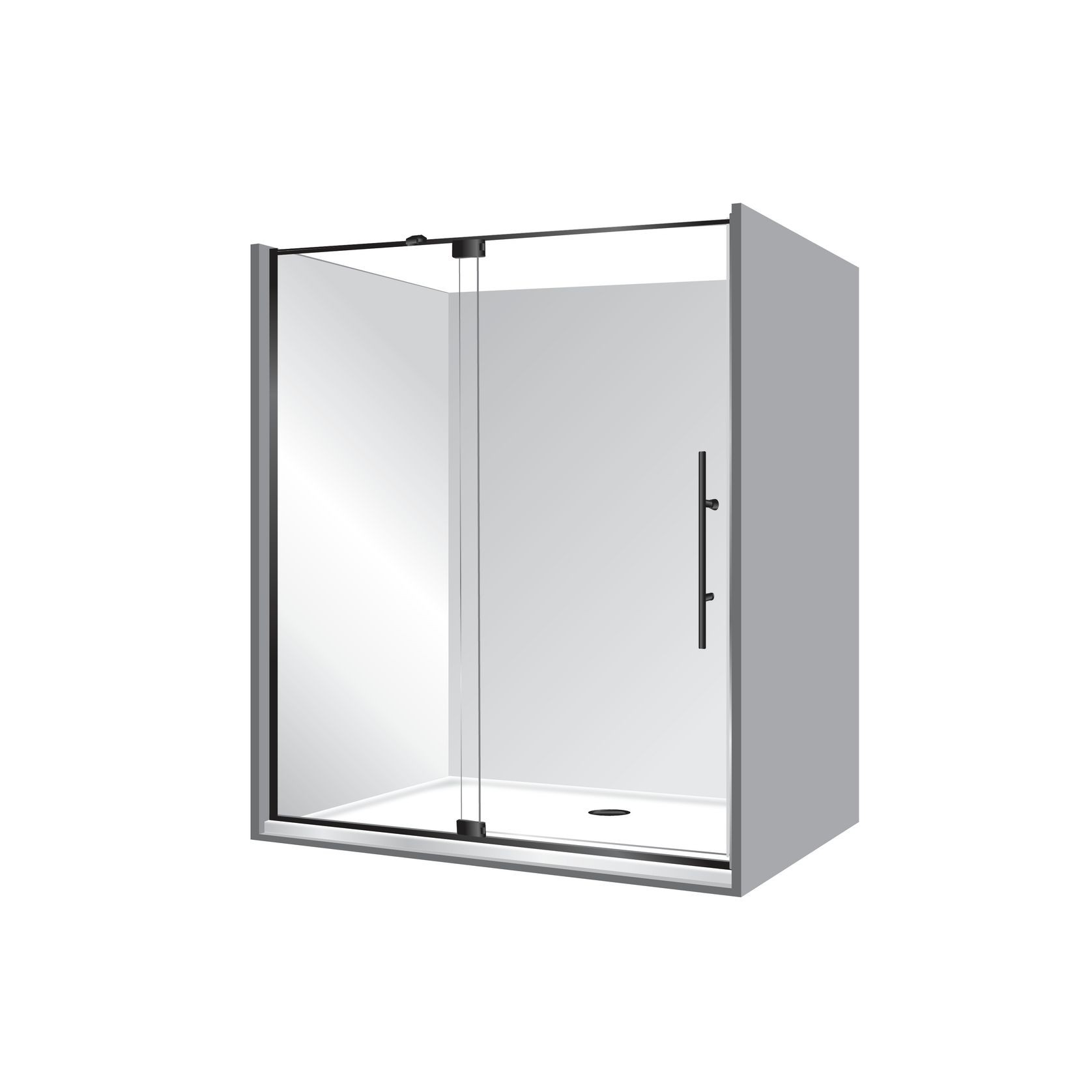 Adjustable Frameless Pivot Alcove 900x1600x900 gallery detail image