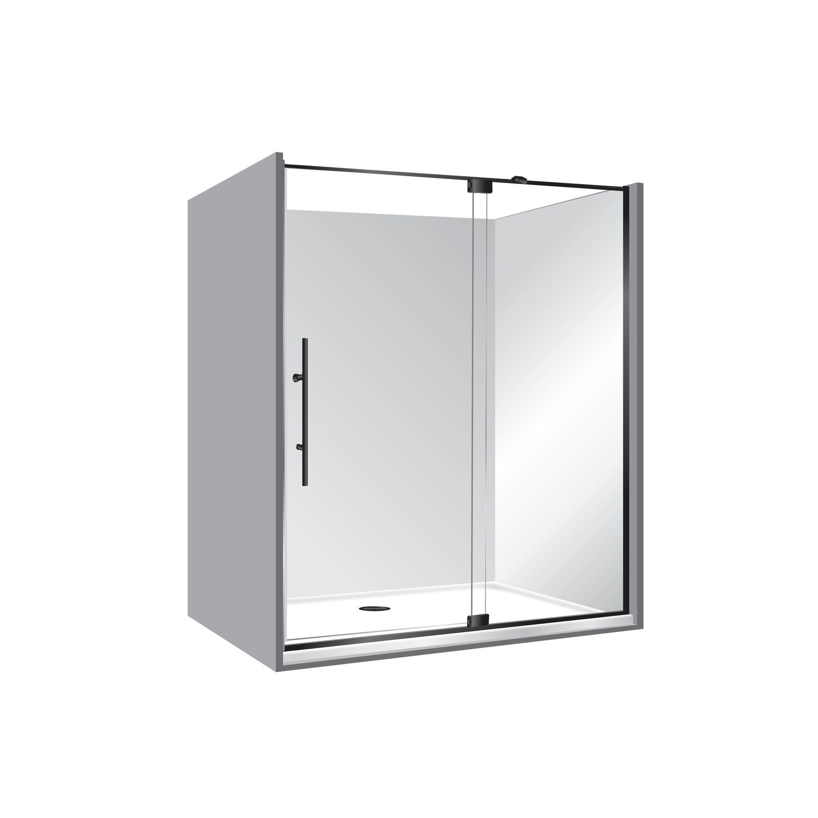 Adjustable Frameless Pivot Alcove 900x1500x900 gallery detail image