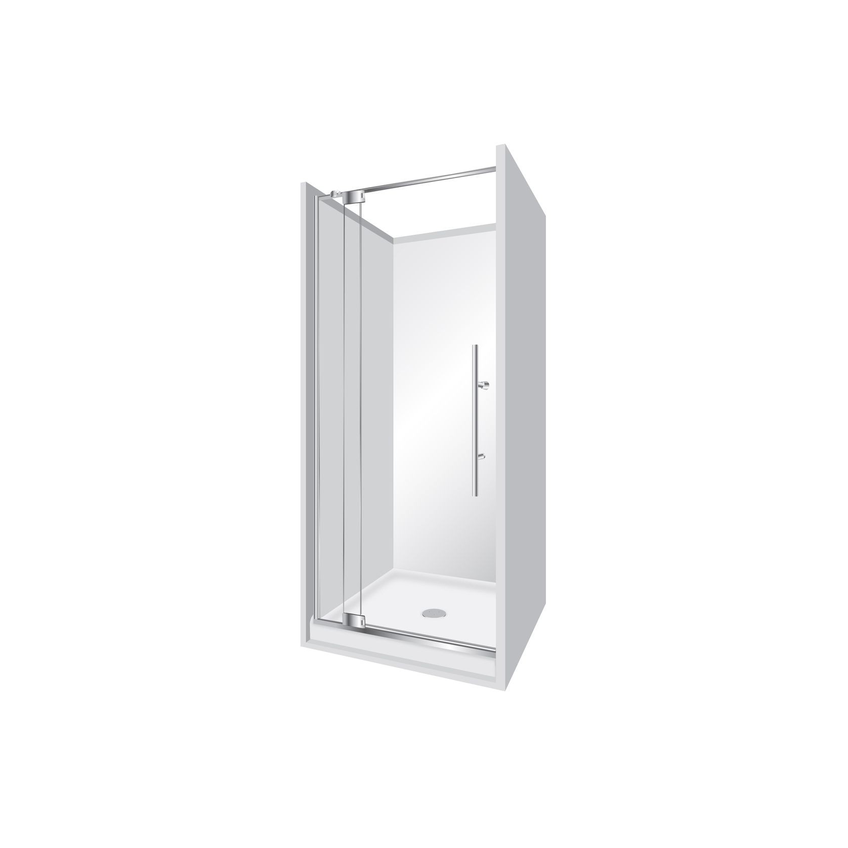 Adjustable Frameless Pivot Alcove 900 gallery detail image