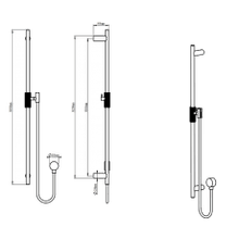 Caddence Shower Rail Brushed Nickel gallery detail image
