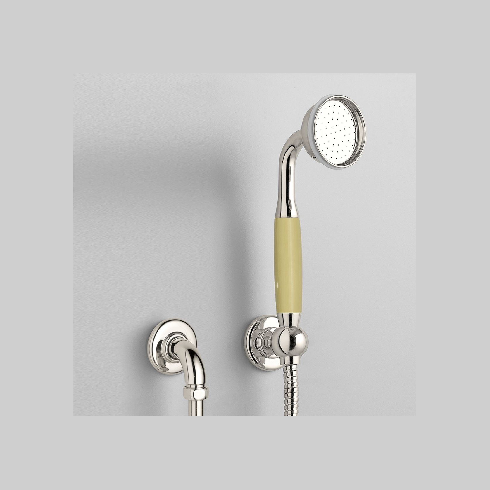 The Water Monopoly - Rockwell Straight Handshower On Hose With Wall Outlet, Parking Bracket & Metal/Coloured Shower Handle gallery detail image