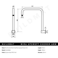 Mira Brushed Nickel High Rise Upswept Shower Arm gallery detail image