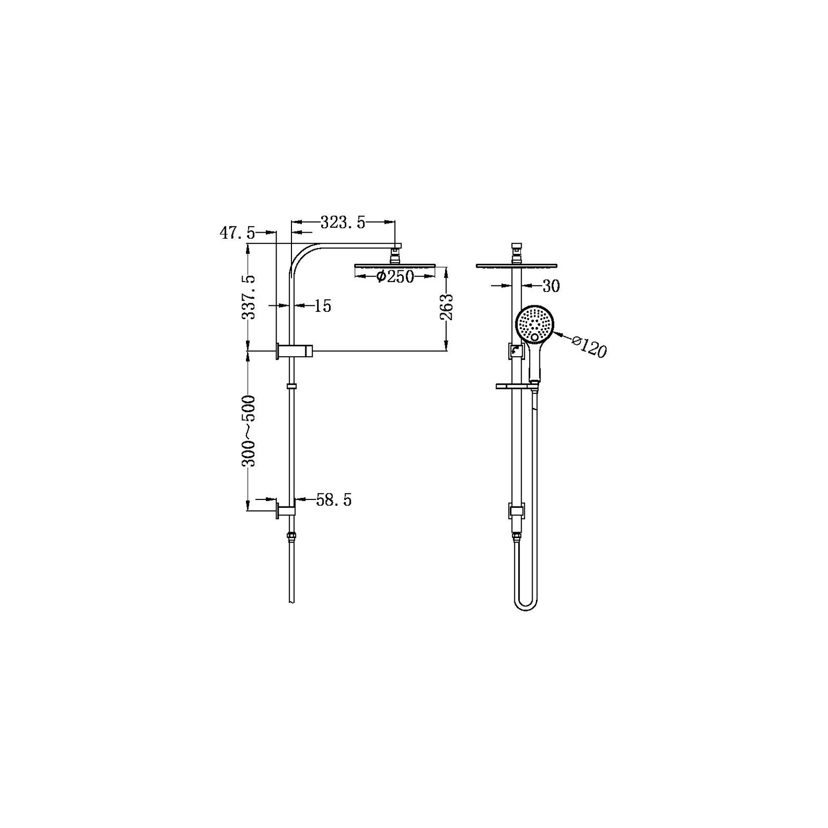 Bianca Twin Shower | Gun Metal gallery detail image