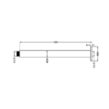Zen SS316L Round Ceiling Arm 300mm Length | Brushed Gold gallery detail image