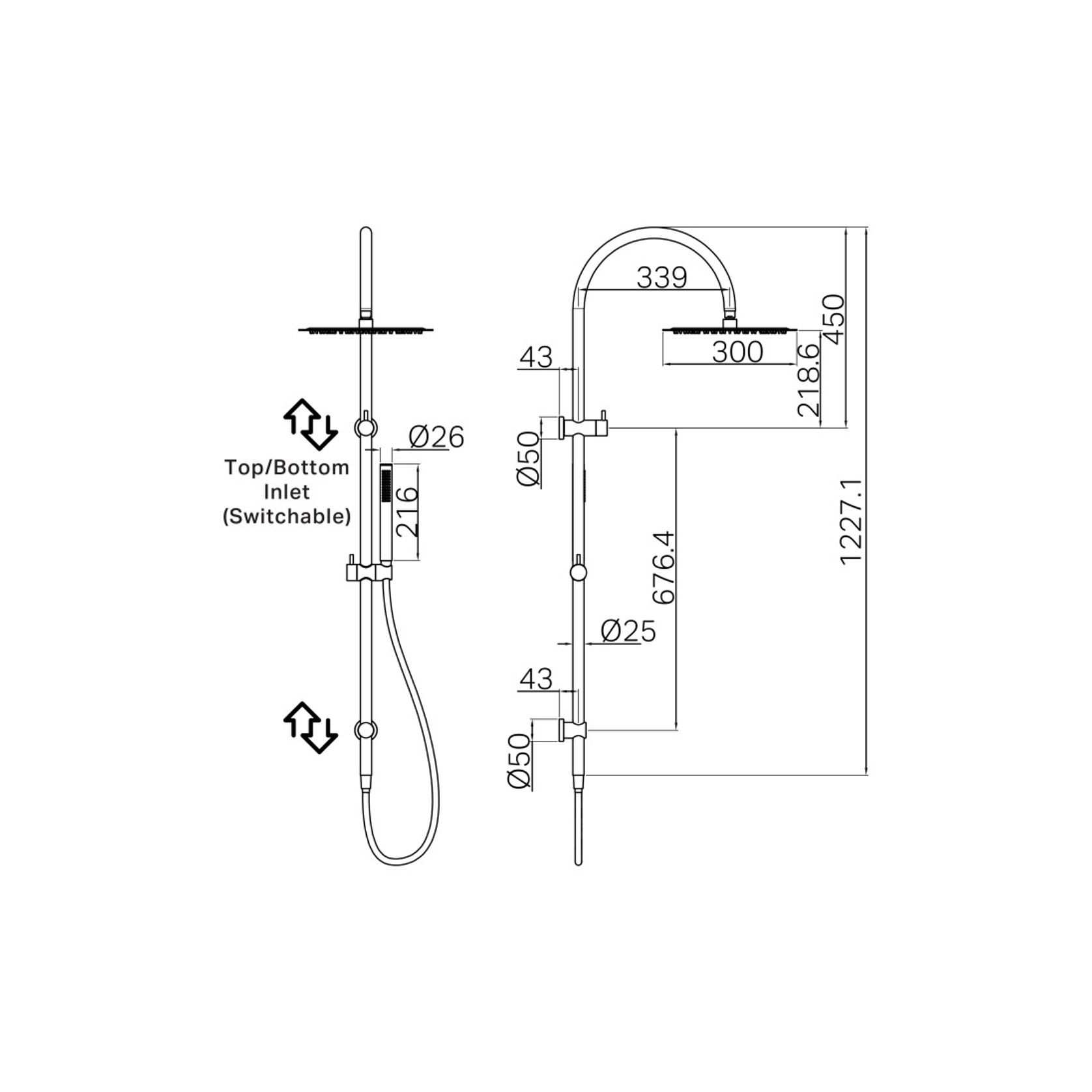 Zen SS316L Twin Shower & Outdoor Shower Hose | Brushed Bronze gallery detail image