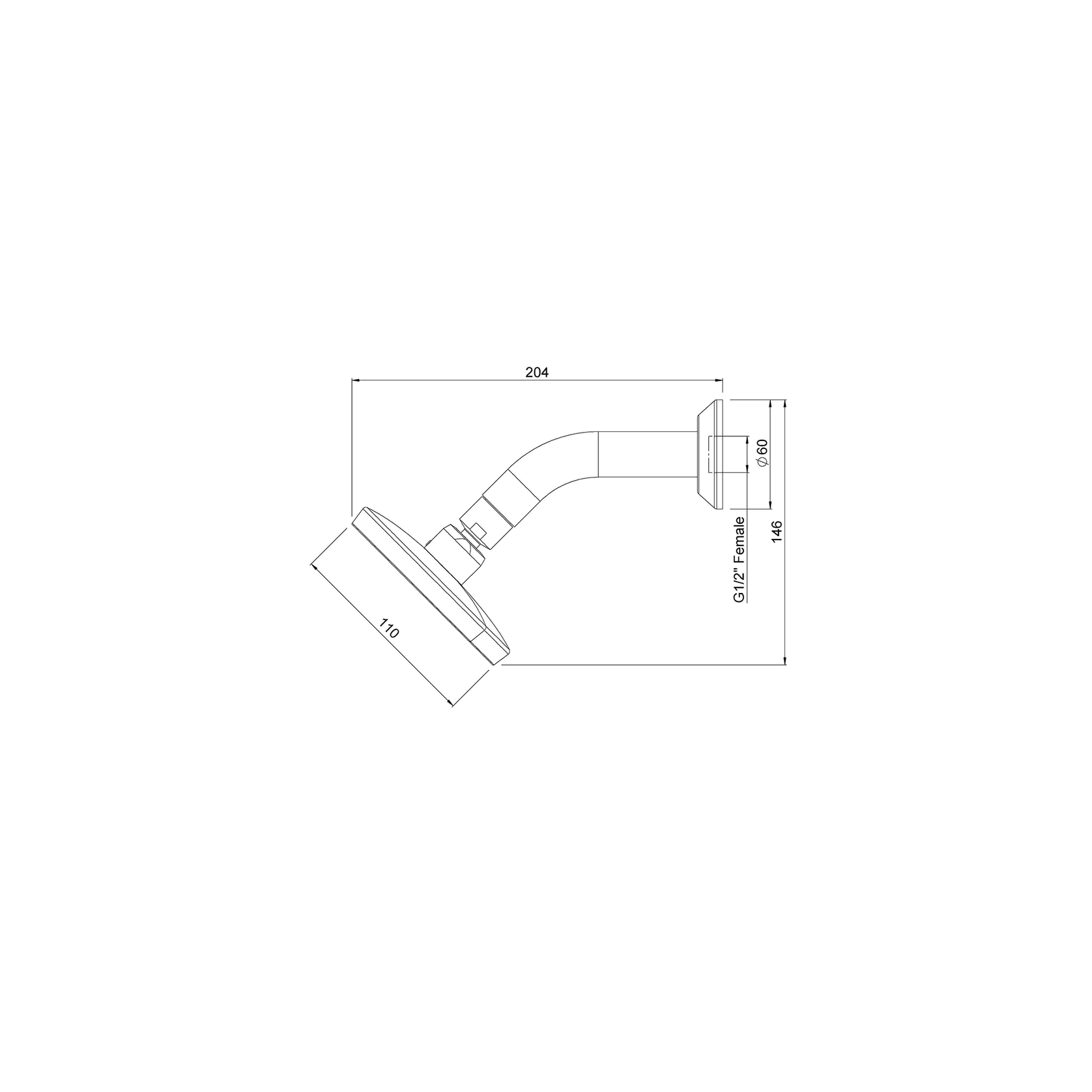 Kiri MKII Satinjet Low Flow Wall Shower Head gallery detail image