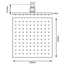 Square Shower Head 250mm Matte Black gallery detail image