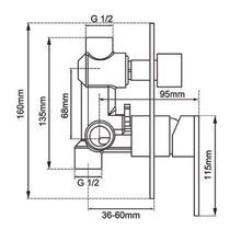 Lucid Pin Wall Mixer Diverter Trim Kit Brushed Copper gallery detail image