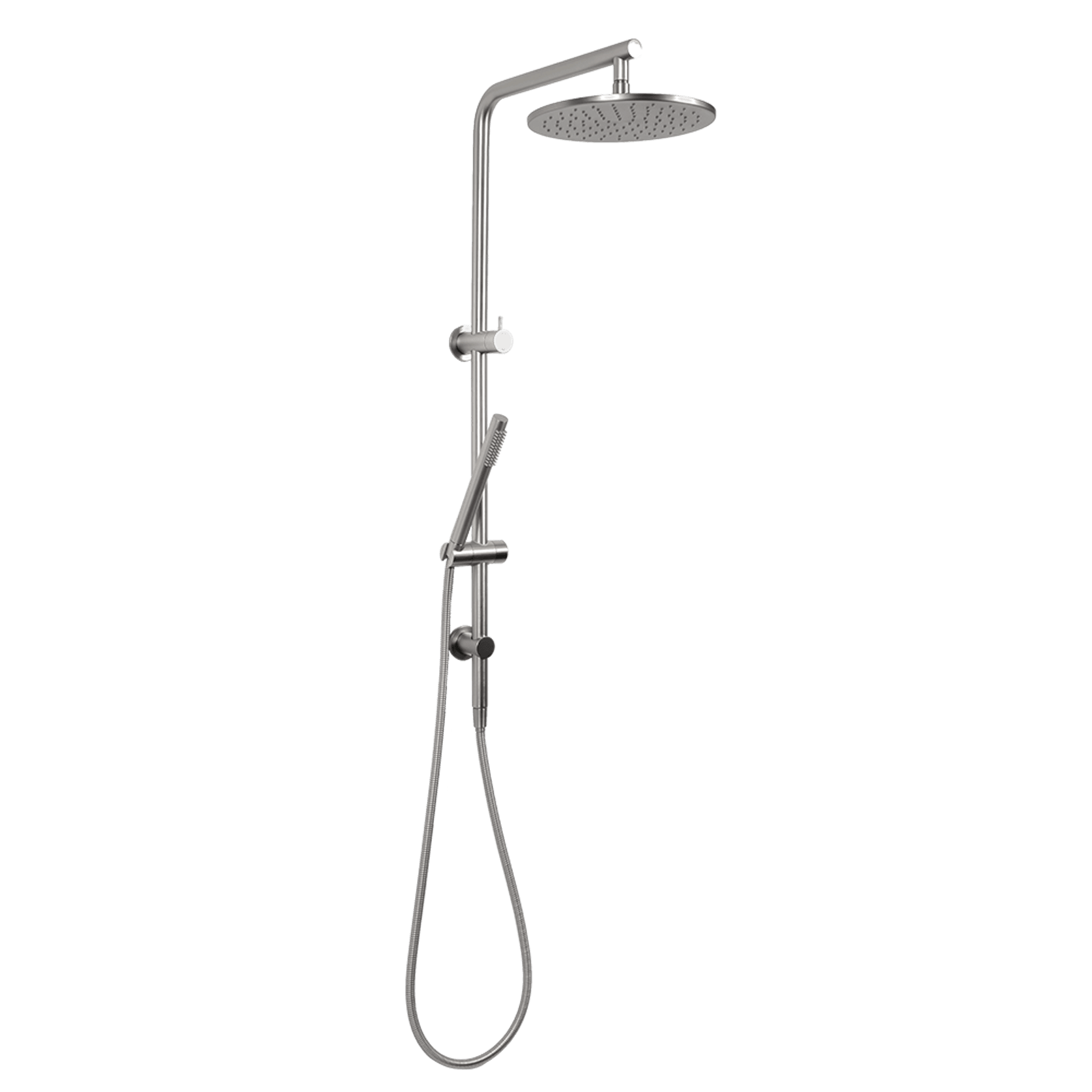 Mira Brushed Nickel Shower Rail Twin Set gallery detail image