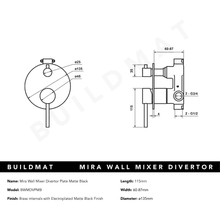 Mira Matte Black Wall Mixer Divertor Plate gallery detail image