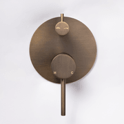 Mira Brushed Vintage Antique Brass Wall Mixer Divertor gallery detail image