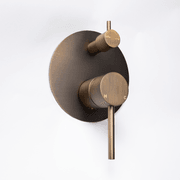Mira Brushed Vintage Antique Brass Wall Mixer Divertor gallery detail image