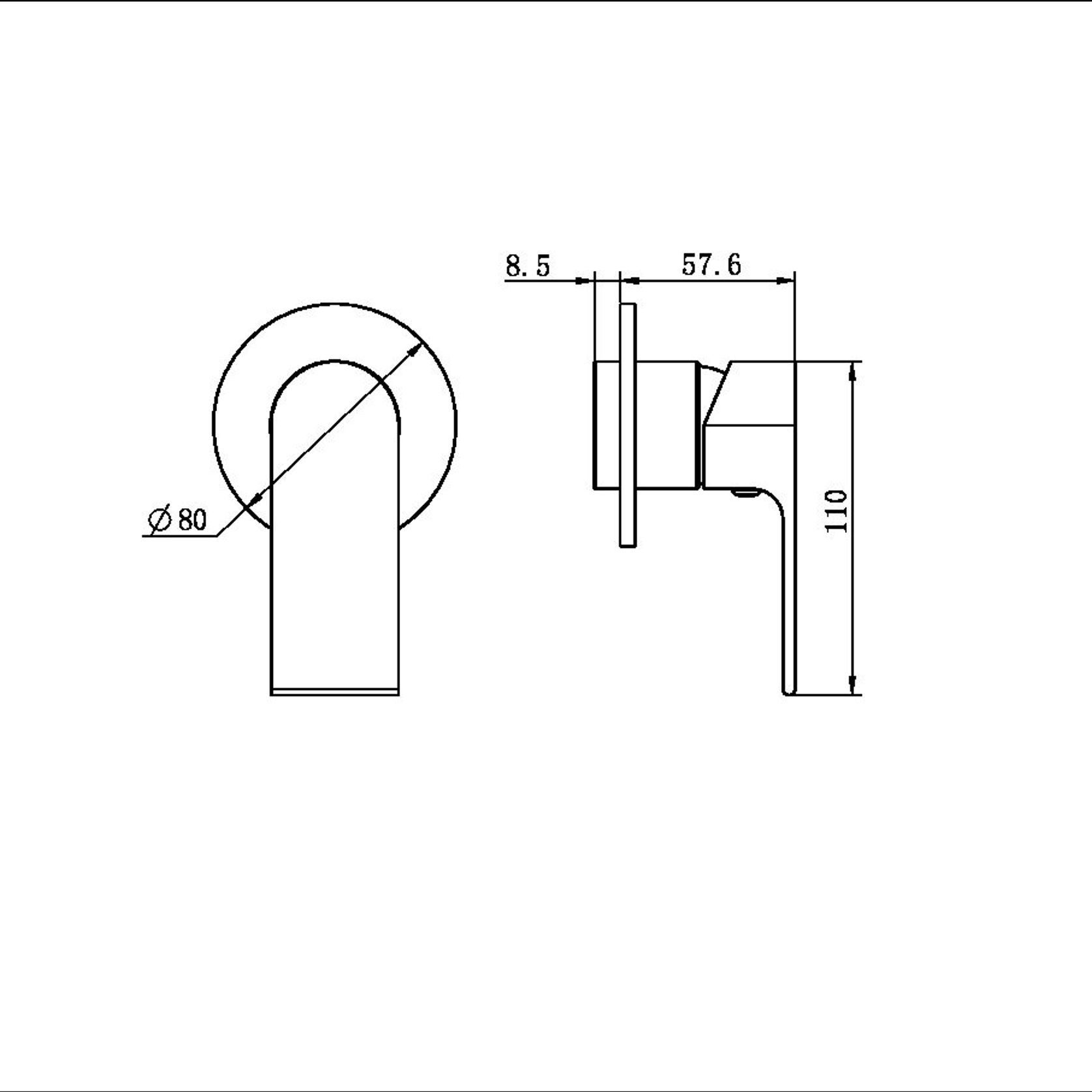 Bianca Shower Mixer 80mm Plate Trim Kits | Gun Metal gallery detail image