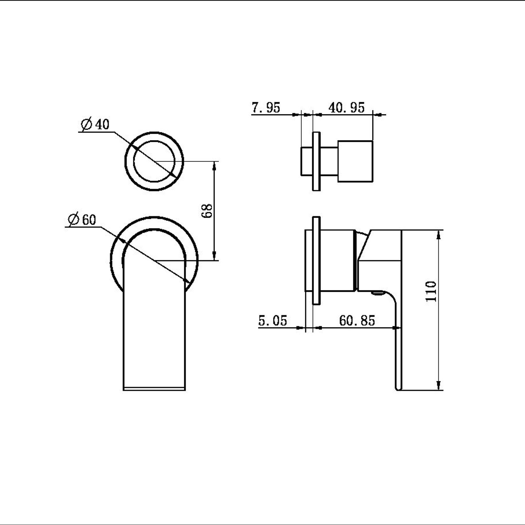 Bianca Shower Mixer & Divertor Back Plate | Chrome gallery detail image