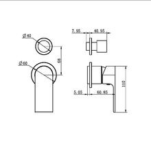 Bianca Shower Mixer & Divertor Back Plate | Brushed Gold gallery detail image