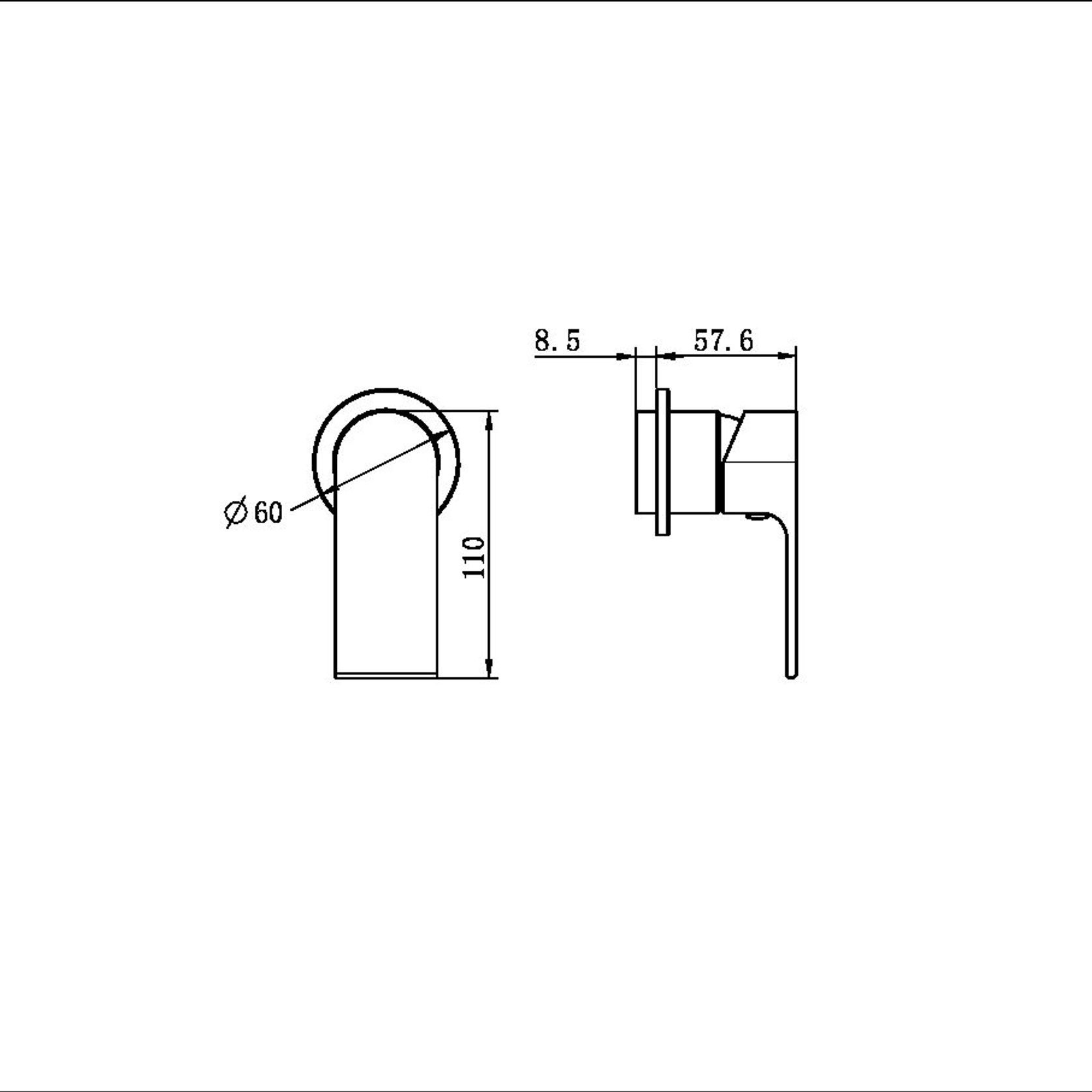 Bianca Shower Mixer 60mm Plate Trim Kits | Brushed Nickel gallery detail image