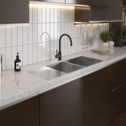 Logan 1075x450 Single & Qtr Bowl with Drain Board Sink gallery detail image