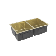 Brushed Brass Gold Madison 775x450 Double Bowl Sink gallery detail image