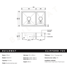 Clifford 725x450 Single & 1/4 Bowl Sink gallery detail image