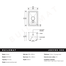 Brushed Gunmetal Jeeves 300x450 Single Bowl Butler Sink gallery detail image