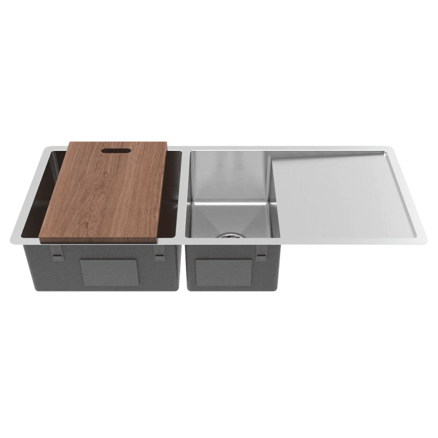 Logan 1075x450 Single & Qtr Bowl with Drain Board Sink gallery detail image