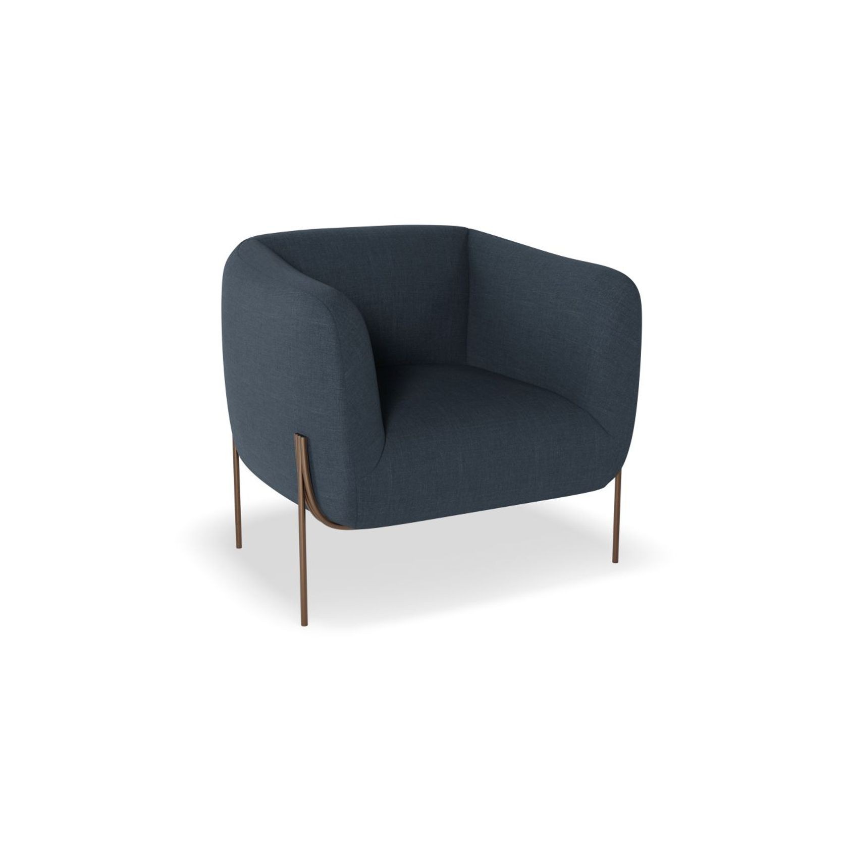 Belle Lounge Chair - Midnight Blue - Matt Black Legs gallery detail image