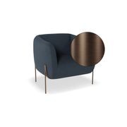 Belle Lounge Chair - Midnight Blue - Matt Black Legs gallery detail image