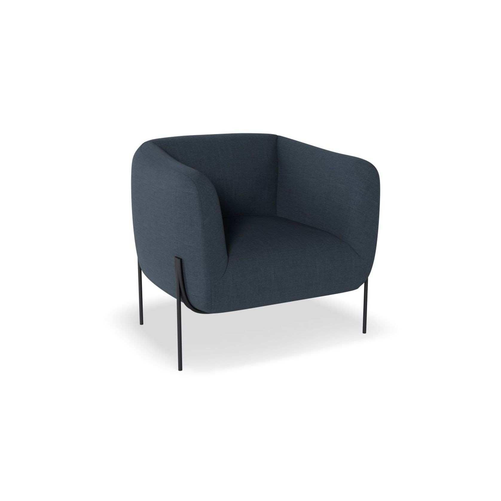Belle Lounge Chair-Midnight Blue Brushed Matt Gold Legs gallery detail image