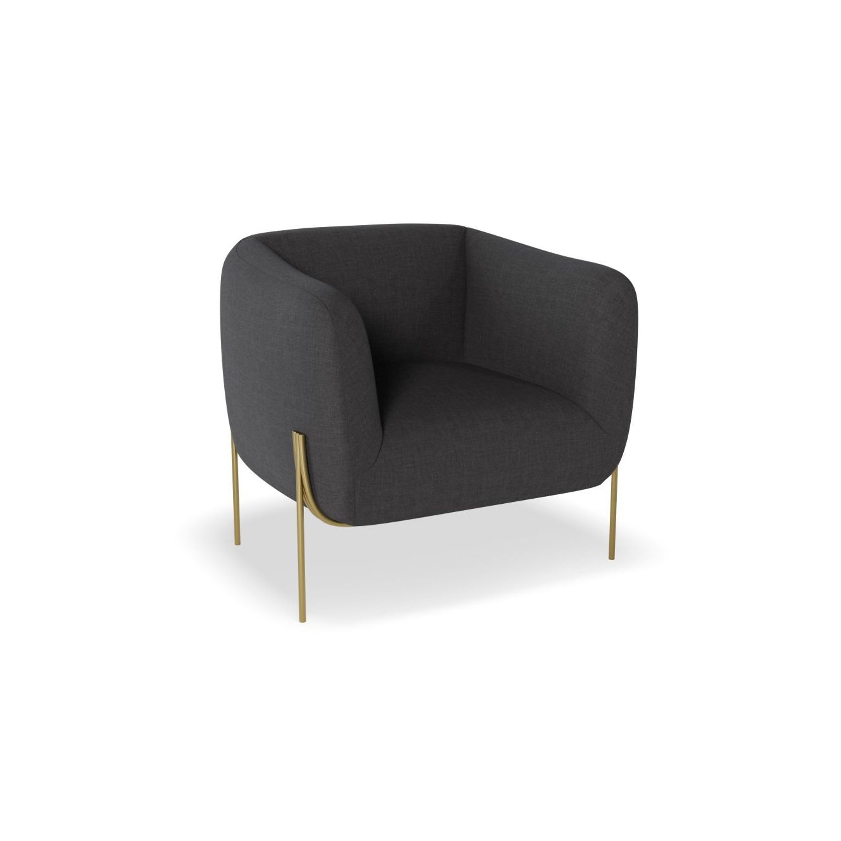 Belle Lounge Chair - Storm Grey -Brushed Matt Gold Legs gallery detail image