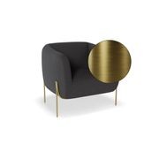 Belle Lounge Chair -Storm Grey Brushed Matt Bronze Legs gallery detail image