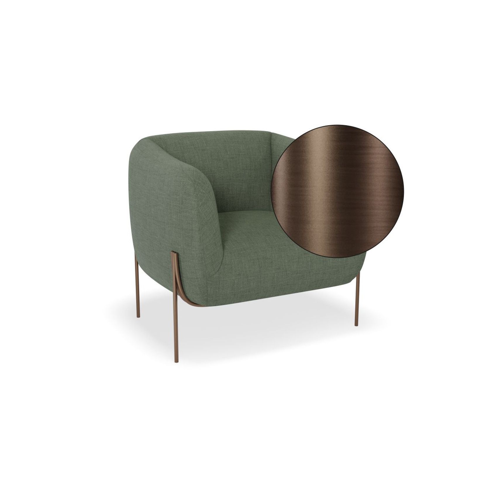 Belle Lounge Chair - Kelp Green -Brushed Matt Gold Legs gallery detail image