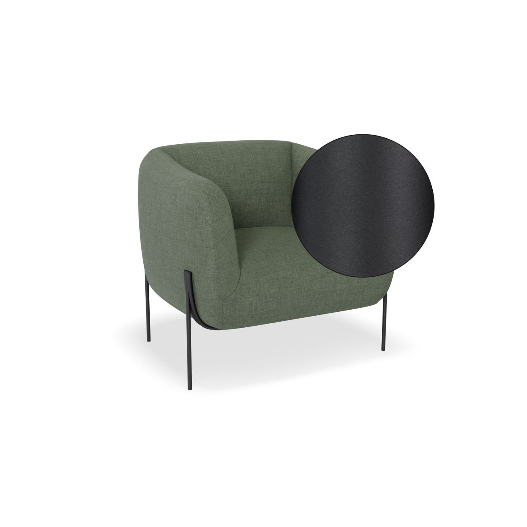 Belle Lounge Chair - Kelp Green -Brushed Matt Gold Legs gallery detail image