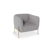 Belle Lounge Chair - Cloud Grey- Brushed Matt Gold Legs gallery detail image
