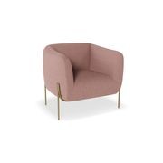 Belle Lounge Chair -Blush Pink Brushed Matt Bronze Legs gallery detail image