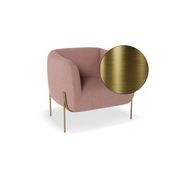 Belle Lounge Chair -Blush Pink Brushed Matt Bronze Legs gallery detail image