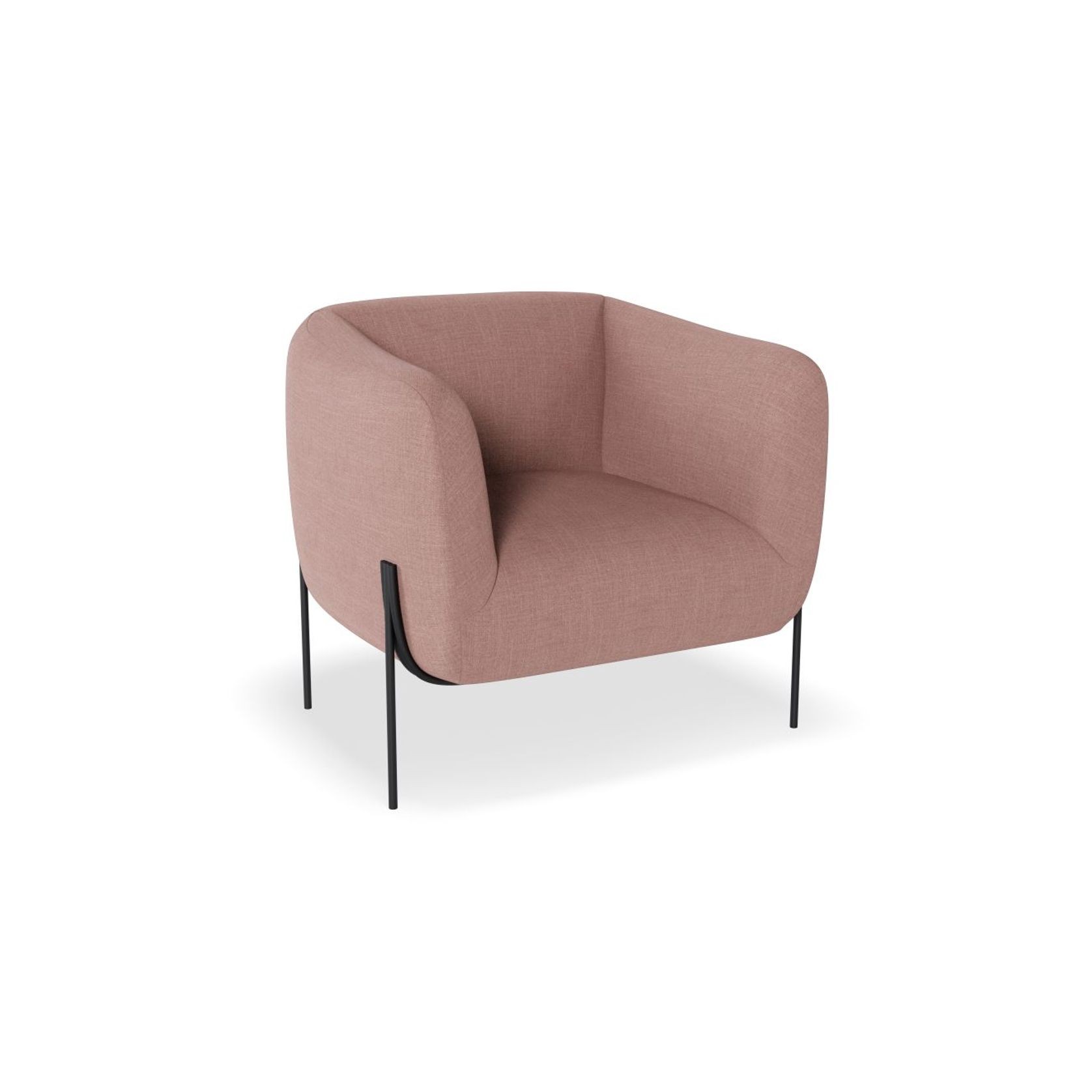 Belle Lounge Chair - Blush Pink - Matt Black Legs gallery detail image