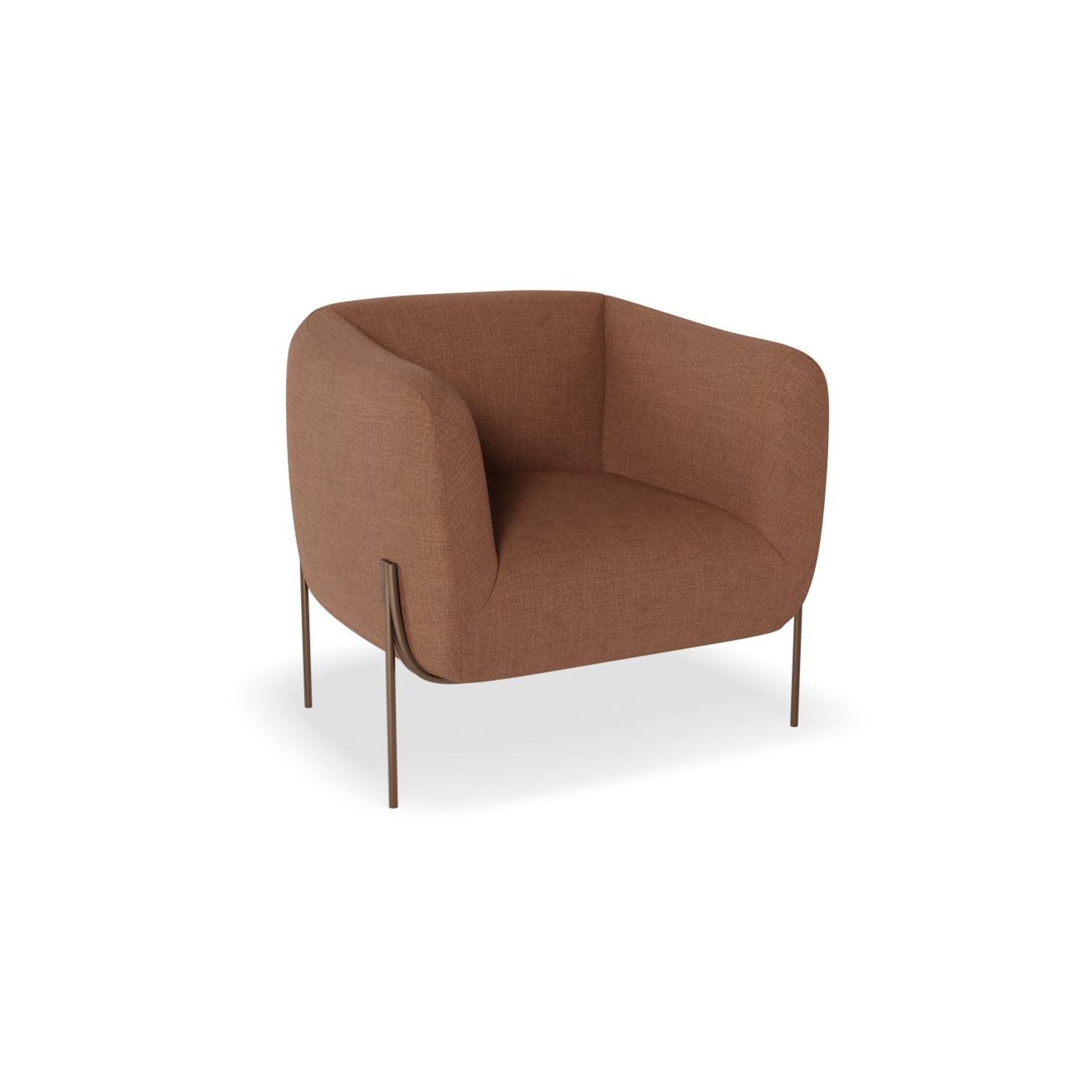 Belle Lounge Chair - Terracotta Rust - Brushed Matt Bronze Legs gallery detail image