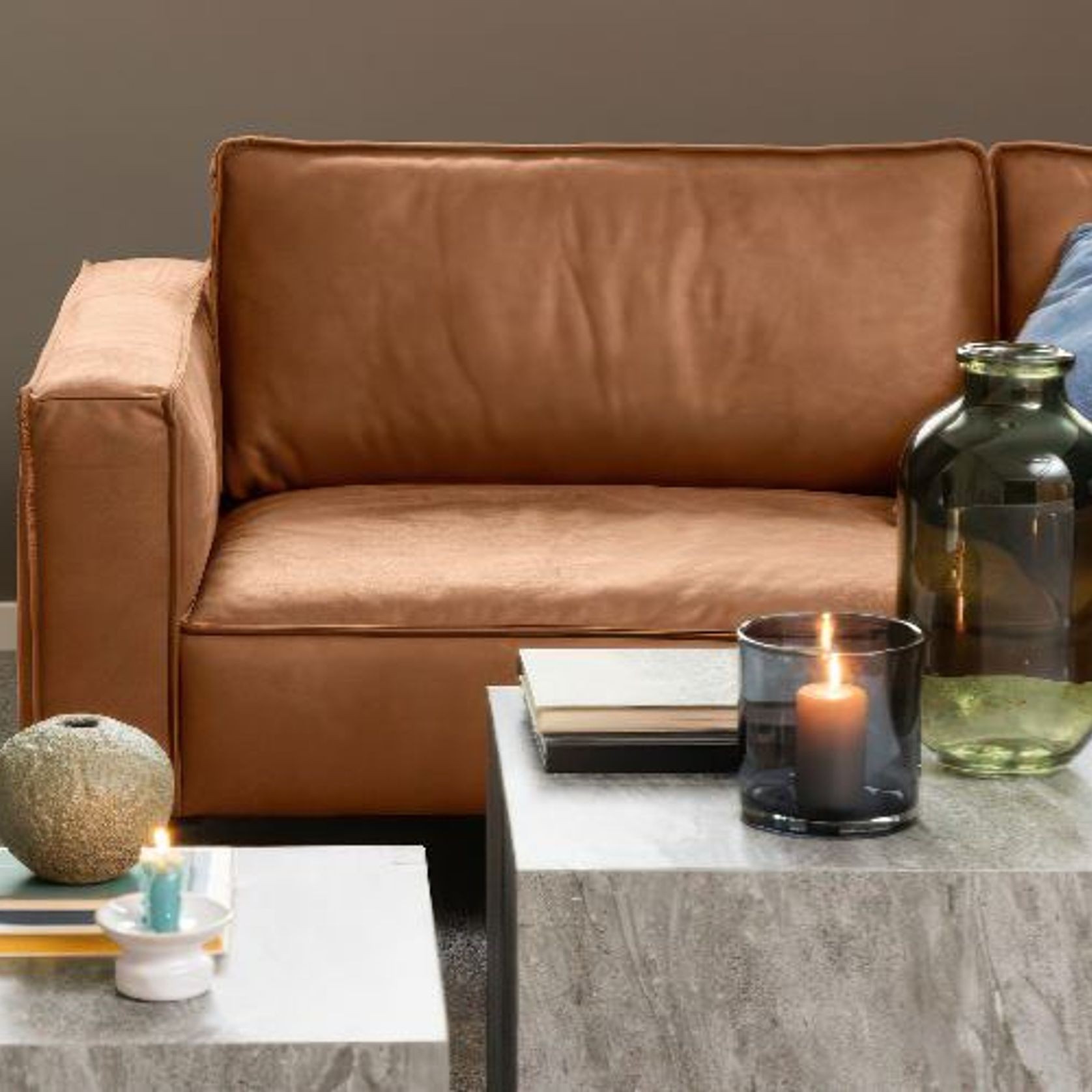 Enzo 2.5 Seat Sofa - Colorado Tan Leather Mix gallery detail image