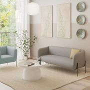 Belle Lounge Chair - Sky Blue -Brushed Matt Bronze Legs gallery detail image